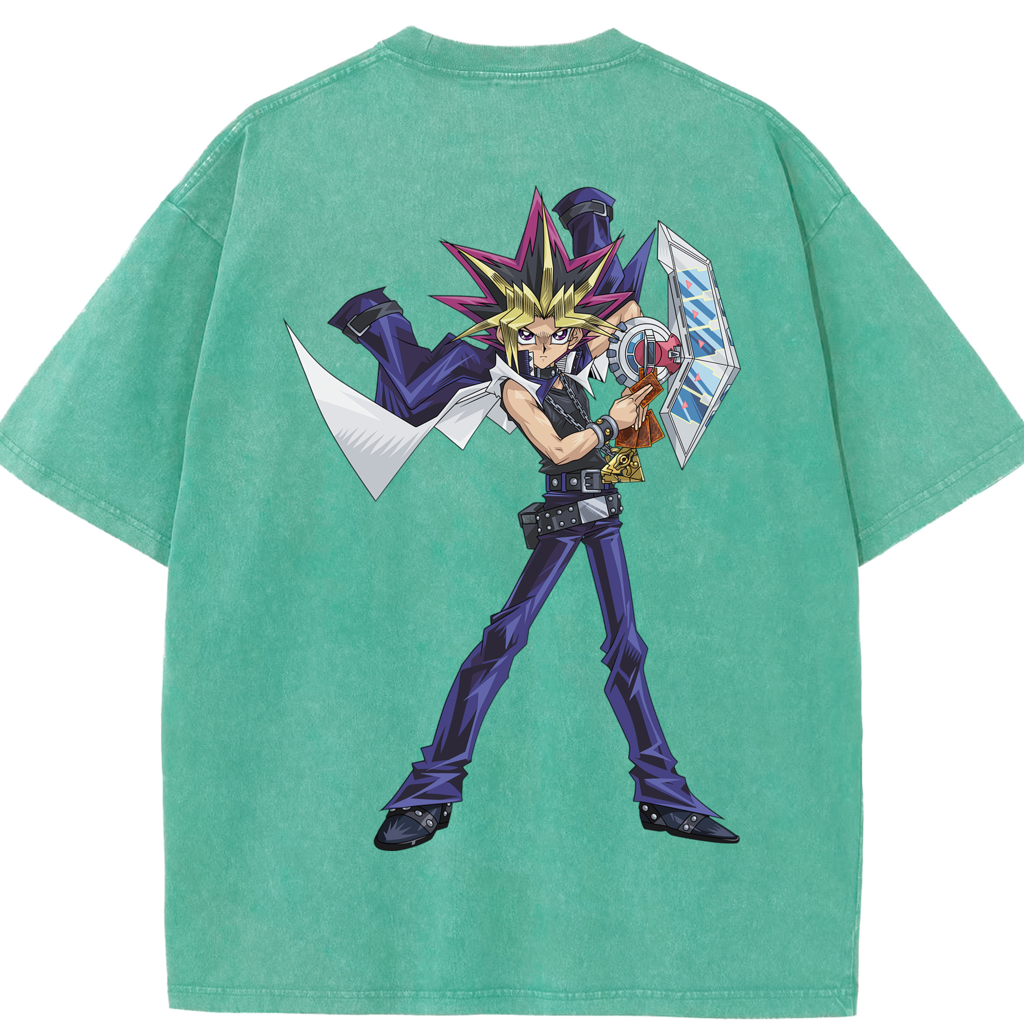 （画像用） 遊☆戯☆王 Yu-Gi-Oh! 綿100% ヴィンテージ風 半袖Tシャツ（背面プリント）